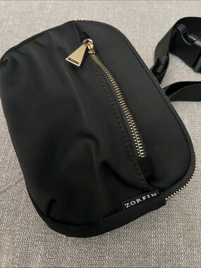 ZORFIN Black Crossbody/Belt Bag with Gold Hardware